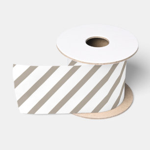 Weihnachtsbraun Beige Taupe Weiße Streifen Muster Satinband