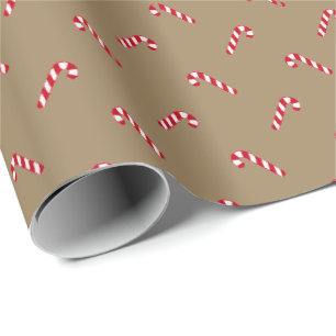 Weihnachtsbraun-rustikales Zuckerrohrmuster Geschenkpapier