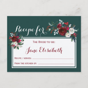 Weihnachtsbräune im Winter als Rezept-Karte Feiertagspostkarte