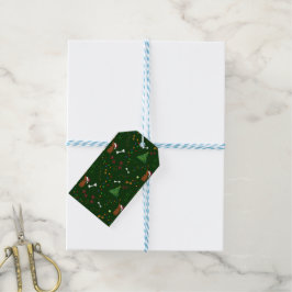 Weihnachtsbräune Weihnachtsmannmütze Geschenkanhänger