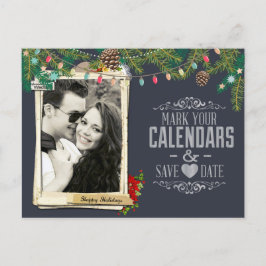 Weihnachtsbrett Save the Date Ankündigungspostkarte