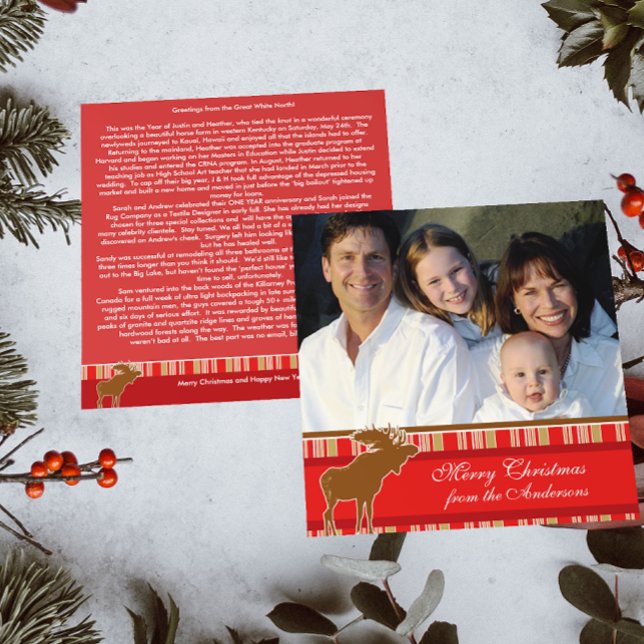 Weihnachtsbrief auf Zurück Moose Weihnachtskarte Einladung (Von Creator hochgeladen)