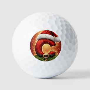Weihnachtsbrief C Monogramm Festdekoration Golfball