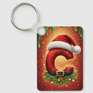 Weihnachtsbrief C Monogramm Festdekoration Schlüsselanhänger