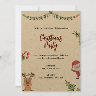 Weihnachtsbrief der Party Einladung