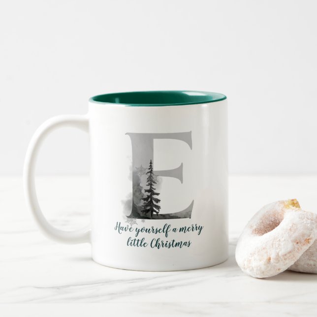 Weihnachtsbrief E Alphabet Kaffee Tasse (Mit Donut)