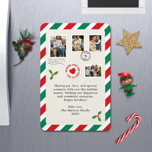 Weihnachtsbrief Familienfoto Collage Magnet