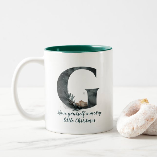 Weihnachtsbrief G Alphabet Kaffee Tasse (Mit Donut)