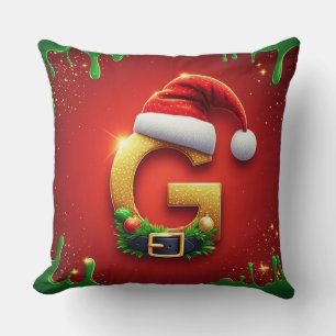 Weihnachtsbrief G mit festlichen Feiertagsdetails Kissen