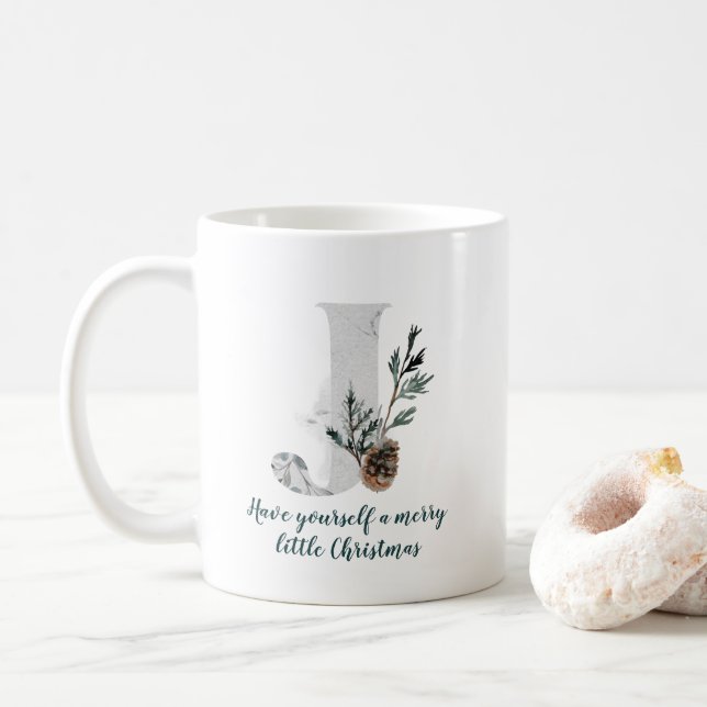 Weihnachtsbrief J Alphabet Kaffee Tasse (Mit Donut)