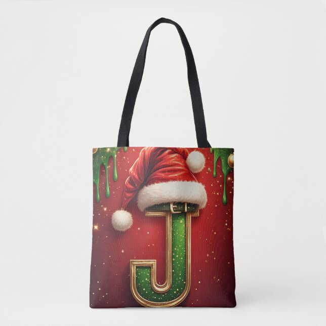 Weihnachtsbrief J mit immergrünem Festkranz 🎅 (Vorderseite)