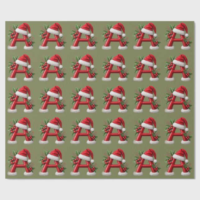 🎅 Weihnachtsbrief Monogramm Dekoration Geschenkid Geschenkpapier (Flach)