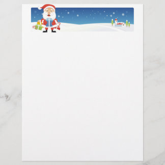 Weihnachtsbrief-Papier - Santa Banner