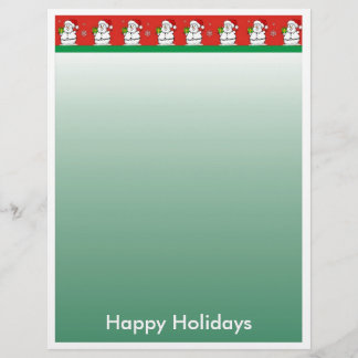 Weihnachtsbrief Papier - Schneemann-Grenze