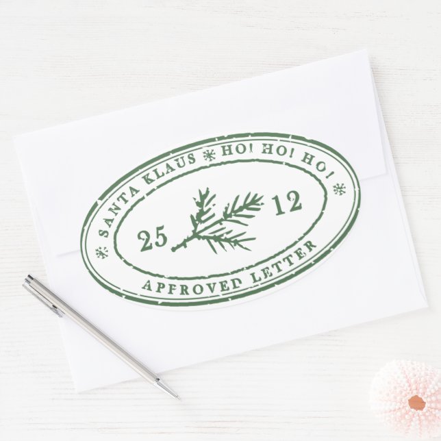 Weihnachtsbrief Postage Siegel Briefmarke Ovaler Aufkleber (Umschlag)