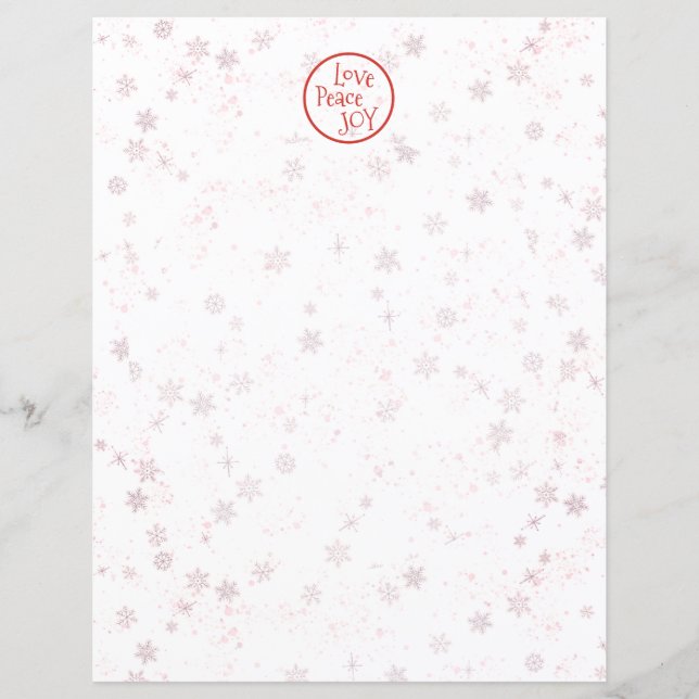 Weihnachtsbrief Red Holiday Liebe Peace Joy (Vorderseite)