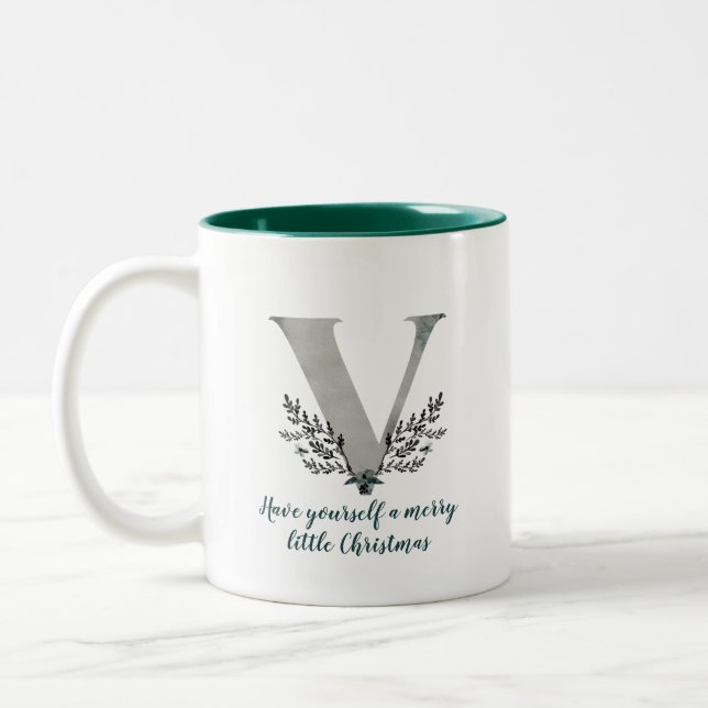 Weihnachtsbrief V Alphabet Kaffee Tasse (Links)