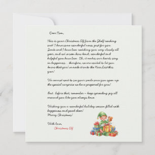 Weihnachtsbrief vom Weihnachtself Einladung