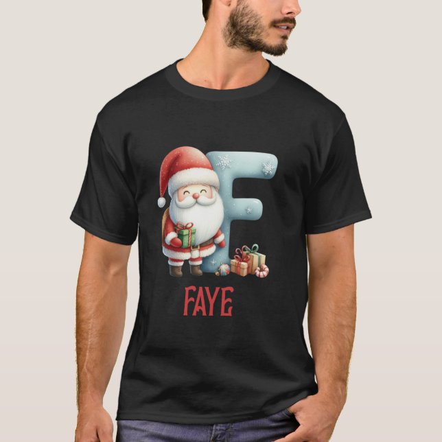Weihnachtsbriefe Faye Winter Letter Girls Name T-Shirt (Vorderseite)
