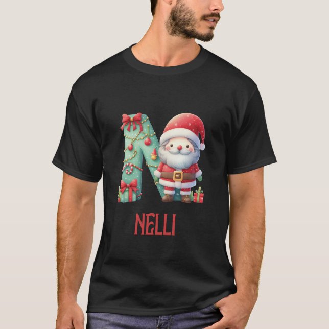 Weihnachtsbriefe Nelli Winter Letter Girls Name T-Shirt (Vorderseite)
