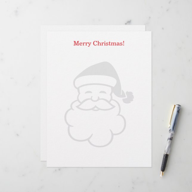 Weihnachtsbriefkopf mit Santa Claus-Wasserzeichen Briefbogen (Vorderseite/Rückseite Beispiel)