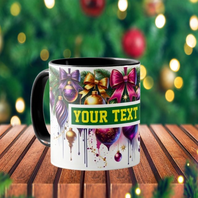 Weihnachtsbrillen Ornamente Kaffee Tasse (Von Creator hochgeladen)