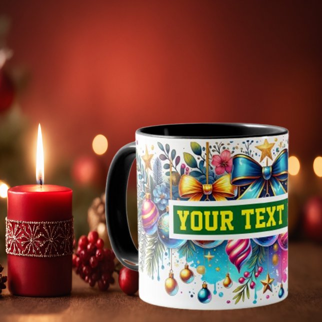 Weihnachtsbrillen Ornamente Kaffee Tasse (Von Creator hochgeladen)