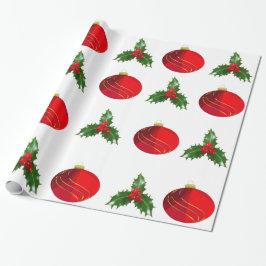 Weihnachtsbrillen und Holly Wrapping Paper Geschenkpapier