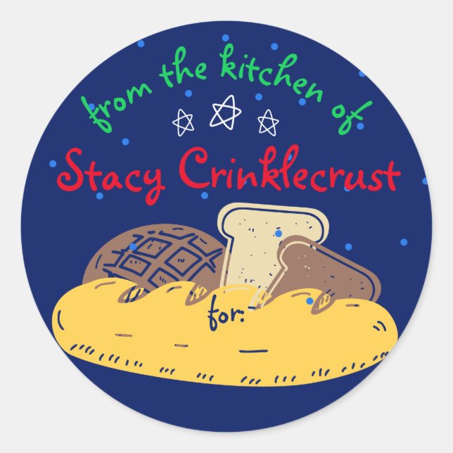 Weihnachtsbrot personalisiert aus der Küche Runder Aufkleber (Vorderseite)