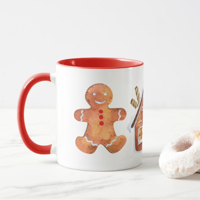 Weihnachtsbrotgeschenk Zwei-Tone-Tasse Tasse (Mit Donut)