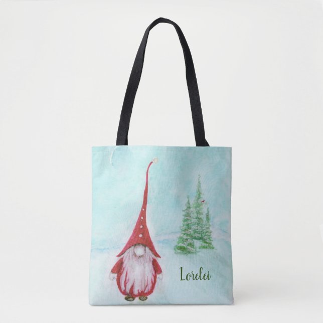 Weihnachtsbrücke Personalisierte Whimsical Tote Ta (Vorderseite)