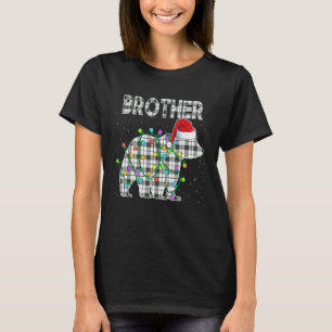 Weihnachtsbruder Bär Schwarz Weiß Kariert Passend T-Shirt
