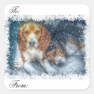 Weihnachtsbrüder Quadratischer Aufkleber