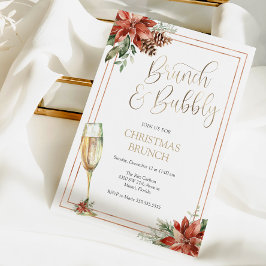 Weihnachtsbrunch und Bubbly Champagne Einladung