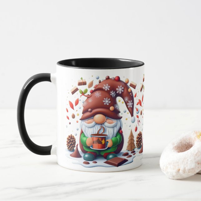 Weihnachtsbrunnen Große Schokolade Kaffee Tasse (Mit Donut)