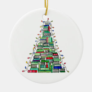 Weihnachtsbuch-Baum 2017 Keramik Ornament
