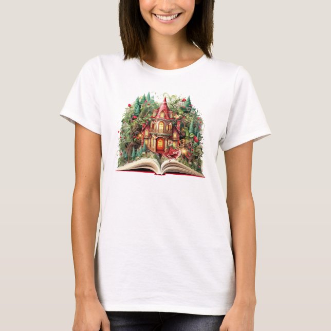 Weihnachtsbuch-Design T-Shirt (Vorderseite)