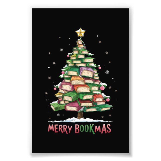 Weihnachtsbuch "Lover Tree Librarian Merry Bookmas Fotodruck (Vorne)