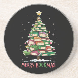 Weihnachtsbuch "Lover Tree Librarian Merry Bookmas Getränkeuntersetzer