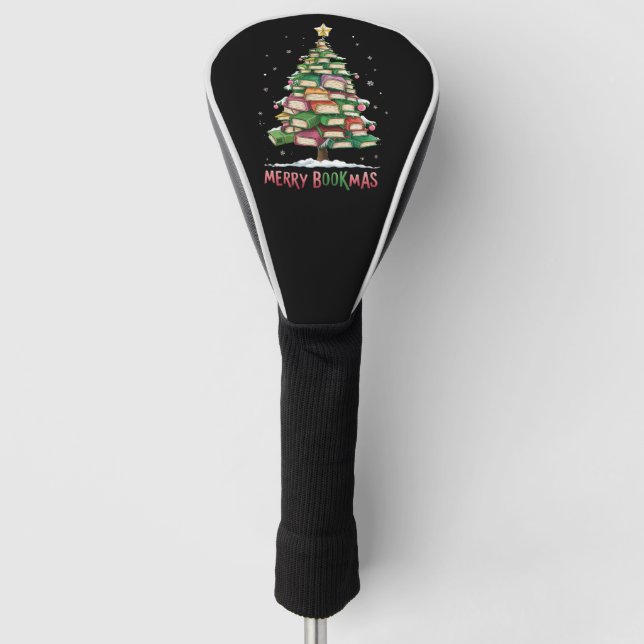 Weihnachtsbuch "Lover Tree Librarian Merry Bookmas Golf Headcover (Vorderseite)
