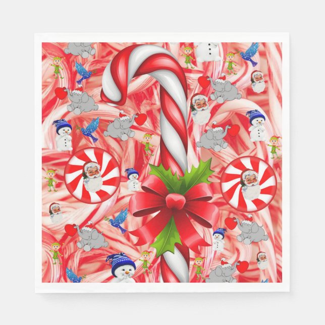 Weihnachtsbuch Napkins, Candy Cane Serviette (Vorderseite)