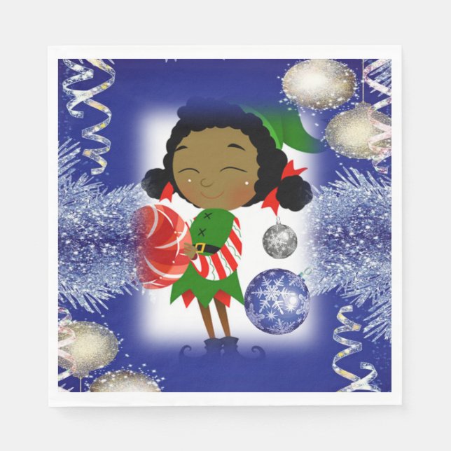 Weihnachtsbuch Napkins, Elf Serviette (Vorderseite)