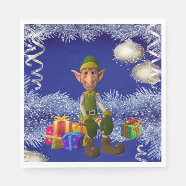 Weihnachtsbuch Napkins, Elf Serviette (Vorderseite)