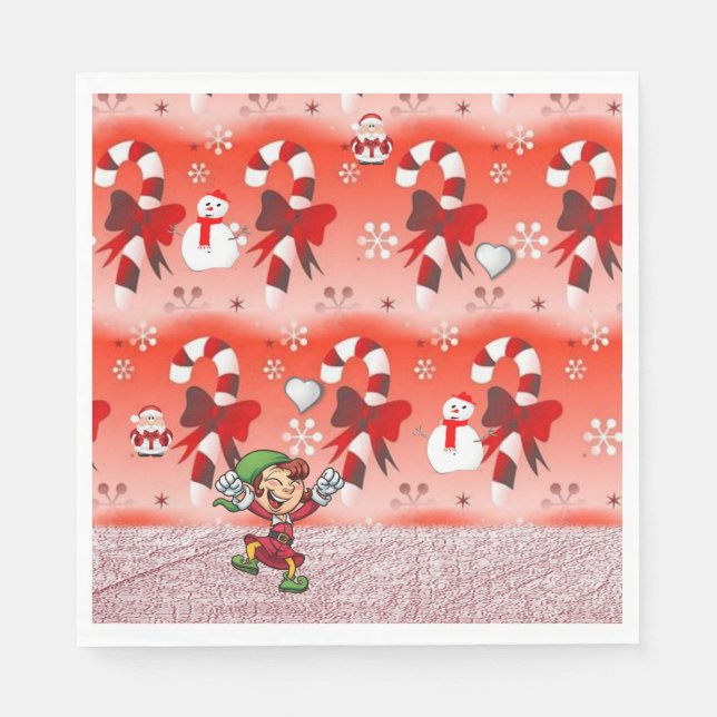 Weihnachtsbuch Napkins, Elf Serviette (Vorderseite)