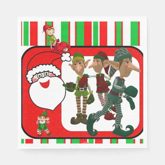 Weihnachtsbuch Napkins, Elf Serviette (Vorderseite)