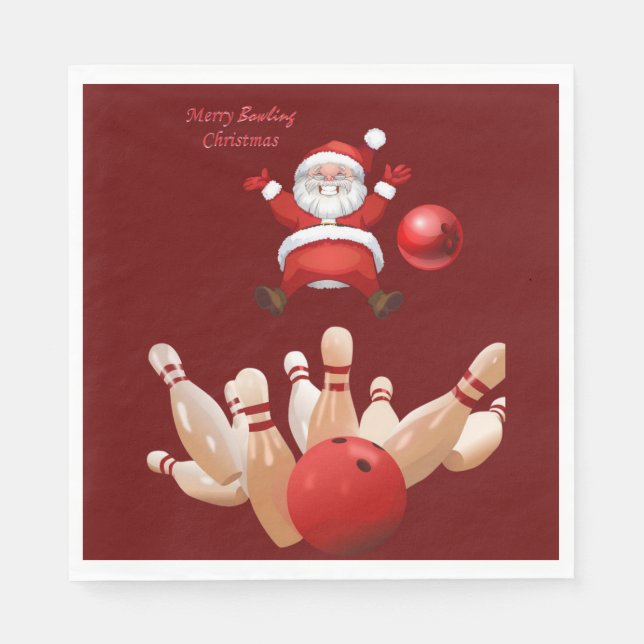 Weihnachtsbuch Napkins, Frohe Weihnachten, Bowling Serviette (Vorderseite)
