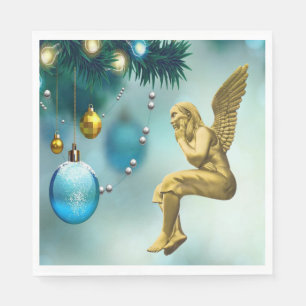 Weihnachtsbuch Napkins, Frohe Weihnachten, Engel Serviette