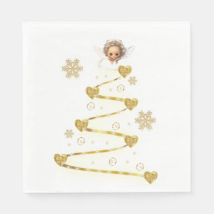 Weihnachtsbuch Napkins, Frohe Weihnachten, Engel Serviette