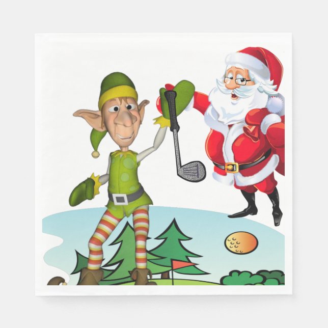 Weihnachtsbuch Napkins, Frohe Weihnachten, Golf Serviette (Vorderseite)