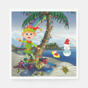 Weihnachtsbuch Napkins, Frohe Weihnachten, Schneem Serviette